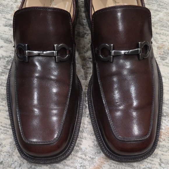 Salvatore Ferragamo Dark Brown Leather Loafers